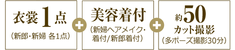 衣裳1点+美容着付+約50カット撮影