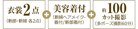 衣裳2点+美容着付+約100カット撮影