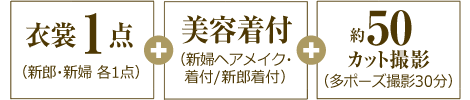 衣裳1点+美容着付+約50カット撮影